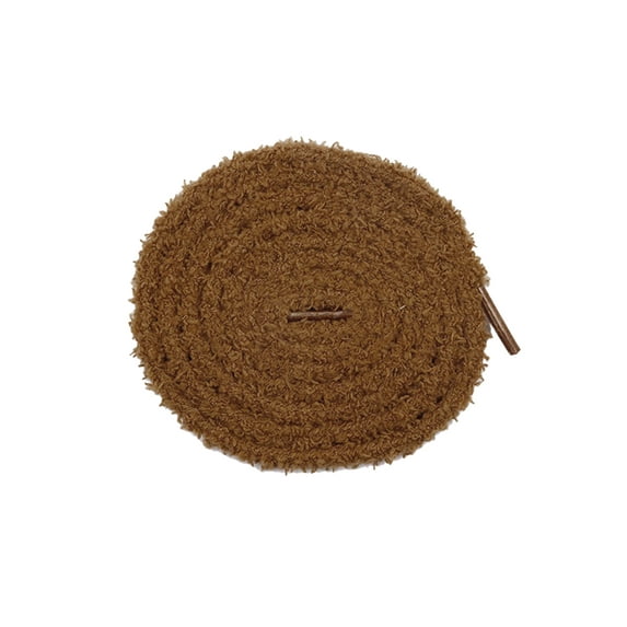 INSPIRE CHIC 1 Pair Round Fuzzy Shoe Laces for Sneakers, 0.28'' Fluffy Fat Soft Shoelaces Shoestrings for Casual Hiking Shoes Burnt Orange 120cm/47.24"
