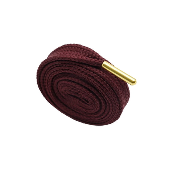 INSPIRE CHIC 1 Pair Solid Color Flat Shoelaces, 0.71'' Thick Shoe Laces for Sneakers with Metal Tips 140CM/55.12" Wine Red