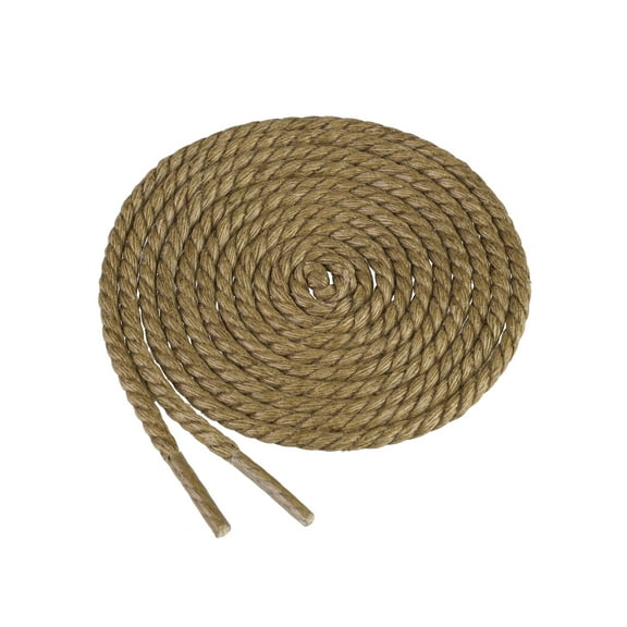 INSPIRE CHIC 1 Pair Waxed Round Braided Shoe Laces Waterproof Shoelaces for Boots Shoes 150cm/59.06" Khaki