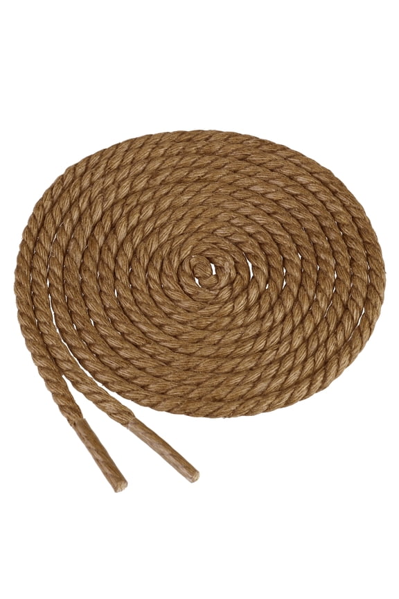 1 Pair Waxed Round Braided Shoe Laces Waterproof Shoelaces for Boots Shoes 70cm/27.56" Yellow Brown