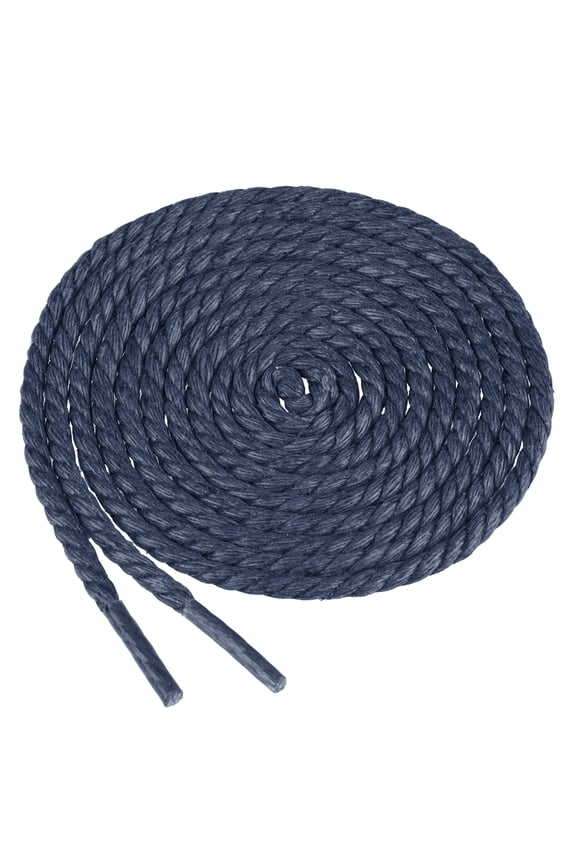 1 Pair Waxed Round Braided Shoe Laces Shoestrings Waterproof Shoelaces for Boots Shoes 90cm/35.43 Blue