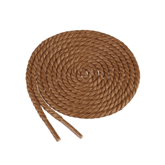 Elerevyo 1 Pair Waxed Round Braided Shoe Laces Waterproof Shoelaces for Boots Shoes 90cm/35.43" Red Brown