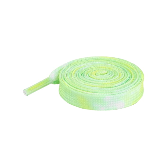 INSPIRE CHIC 2 Pair Flat Colorful Shoelaces Tie Dye Shoe Laces for Sneakers Boots Green-Yellow 140cm/55.12"
