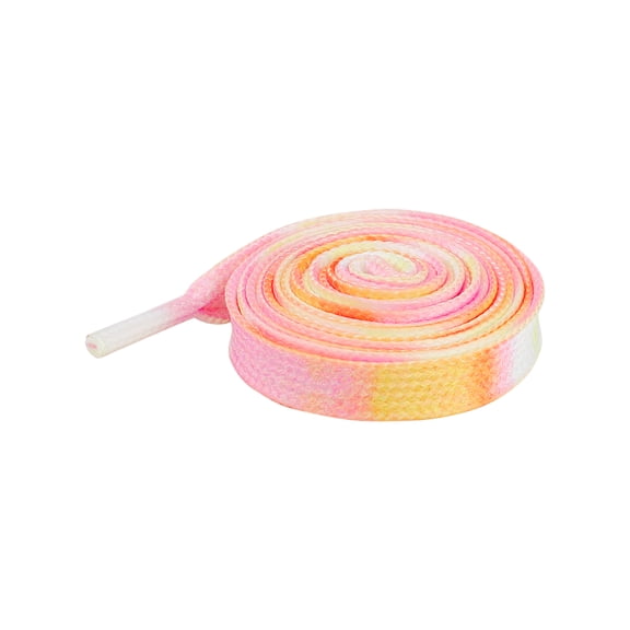 INSPIRE CHIC 2 Pair Flat Colorful Shoelaces Tie Dye Shoe Laces for Sneakers Boots Pink-Red 120cm/47.24"