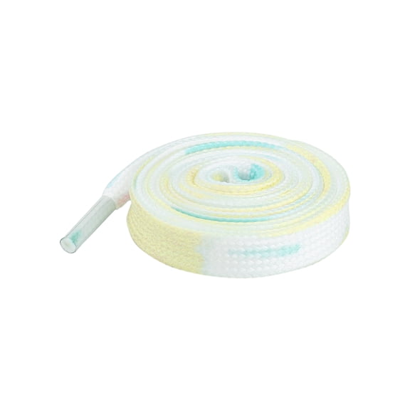 INSPIRE CHIC 2 Pair Flat Colorful Shoelaces Tie Dye Shoe Laces for Sneakers Boots Yellow White 100cm/39.37"