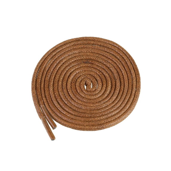 INSPIRE CHIC 2 Pair Waxed Shoe Laces for Dress Shoes Round Shoelaces Red Brown 60cm/23.62"