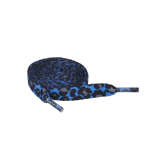 INSPIRE CHIC 2 Pairs Flat Shoe Laces Leopard Pattern Special Shoestrings for Sneakers Casual Shoes Blue