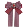 thumbnail image 1 of INSPIRE CHIC Bow Ties Striped Pre-Tied Ribbon Brooch Pin for Women Fashion Red, 1 of 4