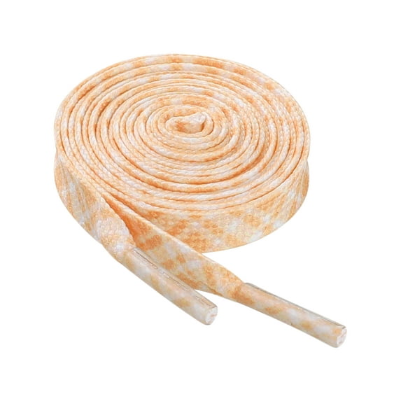 INSPIRE CHIC Checkered Striped Sneaker Shoe Lace Color Grid Flat Shoelaces 1 Pair Orange 120cm/47.2''