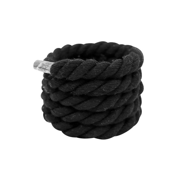 INSPIRE CHIC Chunky Rope Laces Round Hand-woven Shoe Laces Solid Color Shoelaces for Sneakers 1 Pair 70cm/27.56" Black