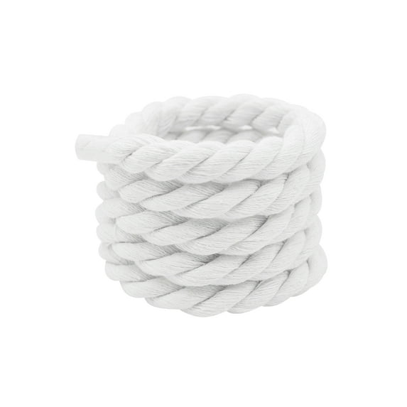 INSPIRE CHIC Chunky Rope Laces Round Hand-woven Shoe Laces Solid Color Shoelaces for Sneakers 1 Pair 80cm/31.50" White