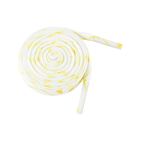 INSPIRE CHIC Halloween Colored Printed Flat Shoelaces Splashing Ink Shoe Laces for Sneakers 2 Pairs White-Yellow 140cm/55.12"