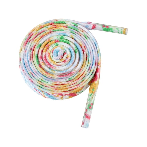 Colored Printed Flat Shoelaces Splashing Ink Shoe Laces for Sneakers 2 Pairs Multicolor 140cm/55.12"