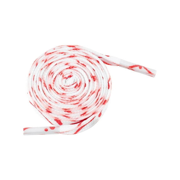Colored Printed Flat Shoelaces Splashing Ink Shoe Laces for Sneakers 2 Pairs White-Red 140cm/55.12"