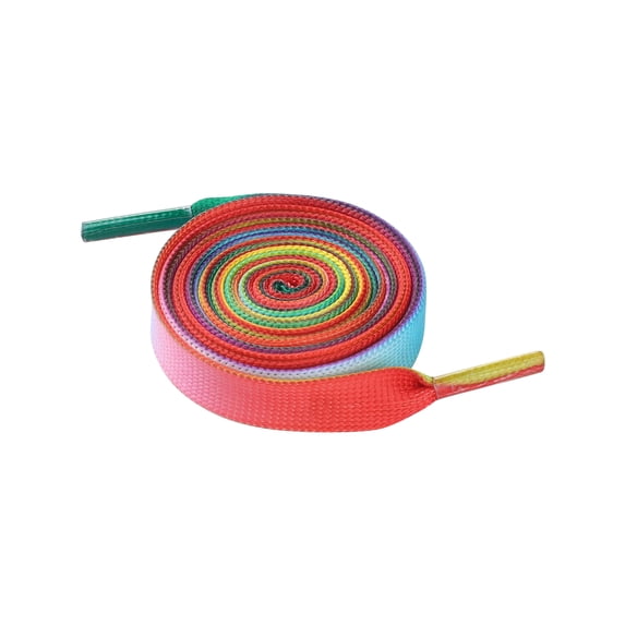 INSPIRE CHIC Flat Wide Colorful Shoelaces Shoe Laces for Sneakers 2 Pairs Bright Multicolor 80cm/31.50"