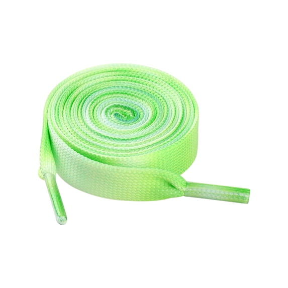 INSPIRE CHIC Flat Wide Colorful Shoelaces Shoe Laces for Sneakers 2 Pairs Green Yellow 60cm/23.62"