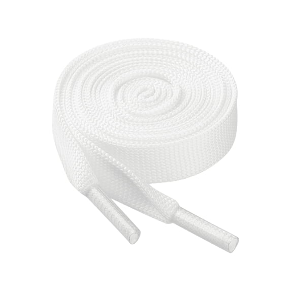 INSPIRE CHIC Flat Wide Colorful Shoelaces Shoe Laces for Sneakers 2 Pairs White 140cm/55.12"
