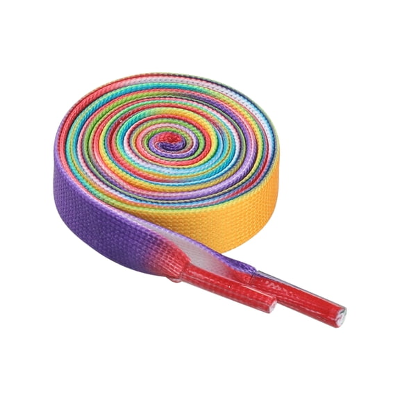 INSPIRE CHIC Flat Wide Colorful Shoelaces Shoe Laces for Sneakers 2 Pairs Multicolor 150cm/59.06"