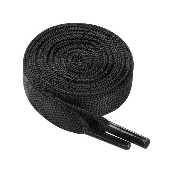 INSPIRE CHIC Flat Wide Colorful Shoelaces Shoe Laces for Sneakers 2 Pairs Black 120cm/47.24"