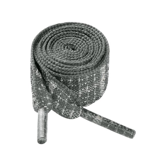 Cotton Flat Athletic Shoe Laces Linen Contrasting Checkered Shoelaces 1 Pair Grey 100cm/39.4''