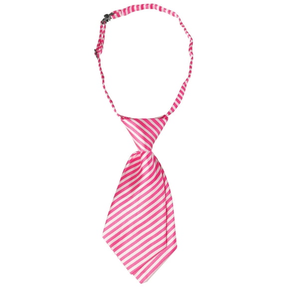 INSPIRE CHIC Cute Uniform Tie Pre-tied Striped Short Ties for Women School Casual Hot Pink One Size