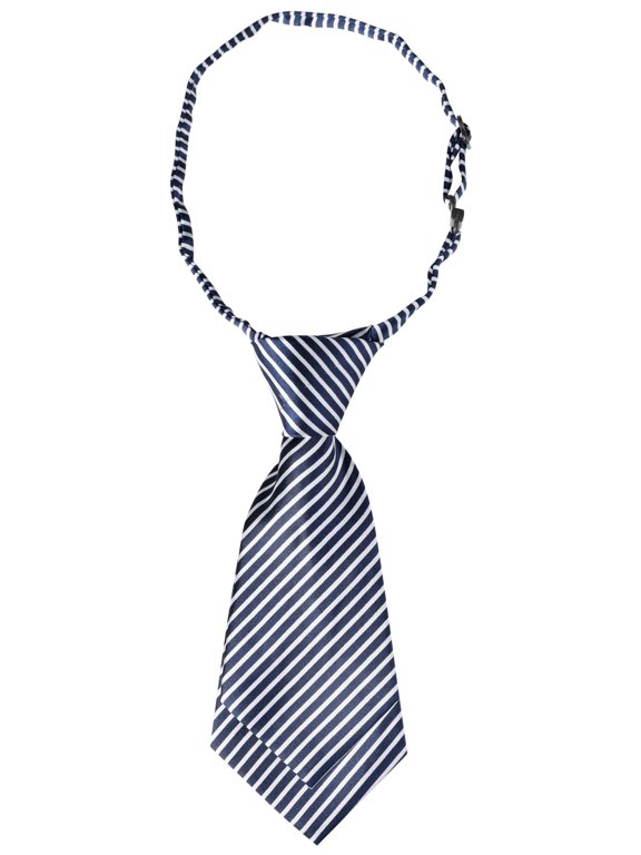 Cute Uniform Tie Pre-tied Striped Short Ties for Women School Casual One Size Blue White