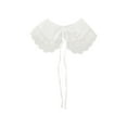 thumbnail image 1 of INSPIRE CHIC Detachable Fake Collar, Semi-Sheer Embroidery Mini Cape Neck Ruff Dickey False Collar for Blouse One Size White-8, 1 of 5
