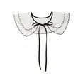 thumbnail image 1 of INSPIRE CHIC Detachable Fake Collar, Semi-Sheer Embroidery Mini Cape Neck Ruff for Blouse Black-7, 1 of 5