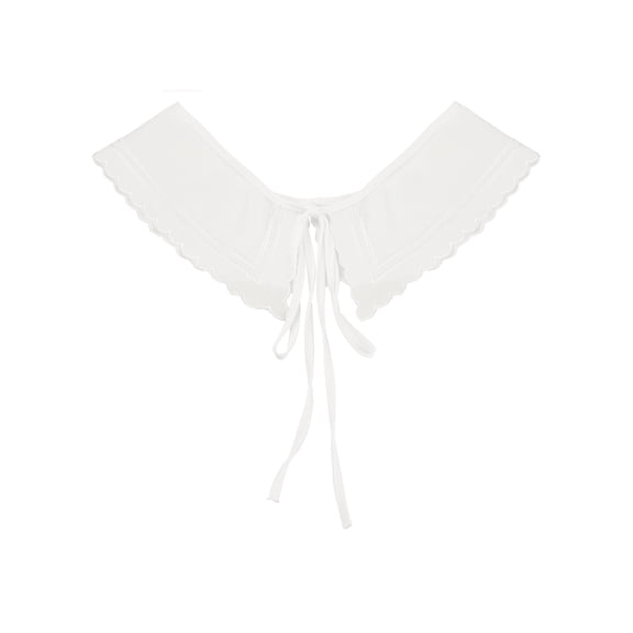 INSPIRE CHIC Detachable False Collar, Embroidery Mini Cape Neck Ruff Dickey Fake Collar for Blouse White-8