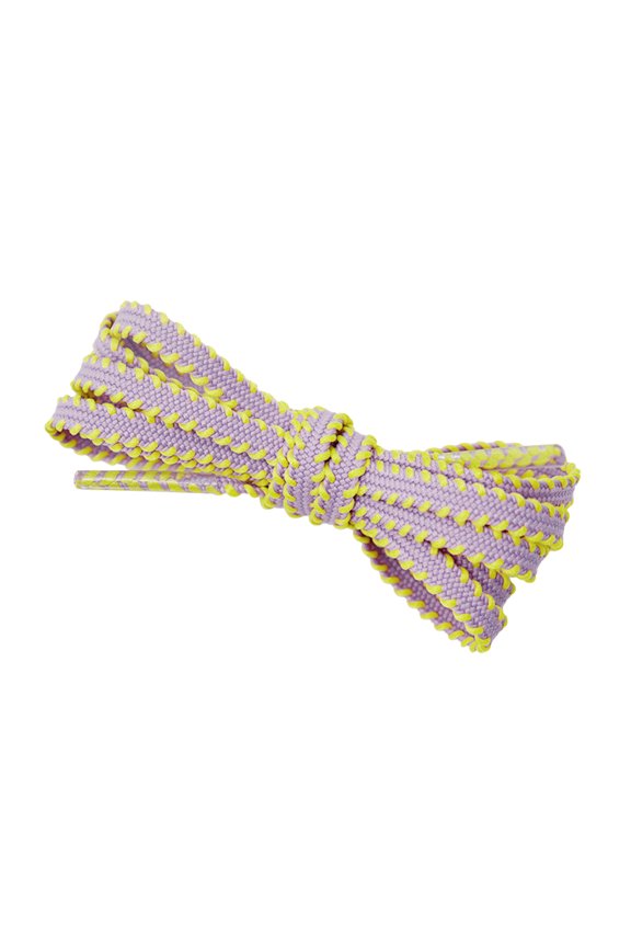 Flat Colorful Shoelaces Work Boot Laces Fashion Shoe Laces 2 Pairs Light Purple-Yellow 140cm/55.12"