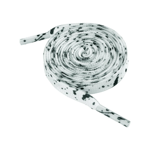 Unisex Flat Shoe Laces Splatter Painted Fun Shoelaces for Sneakers 2 Pairs Black 120cm/47.2"