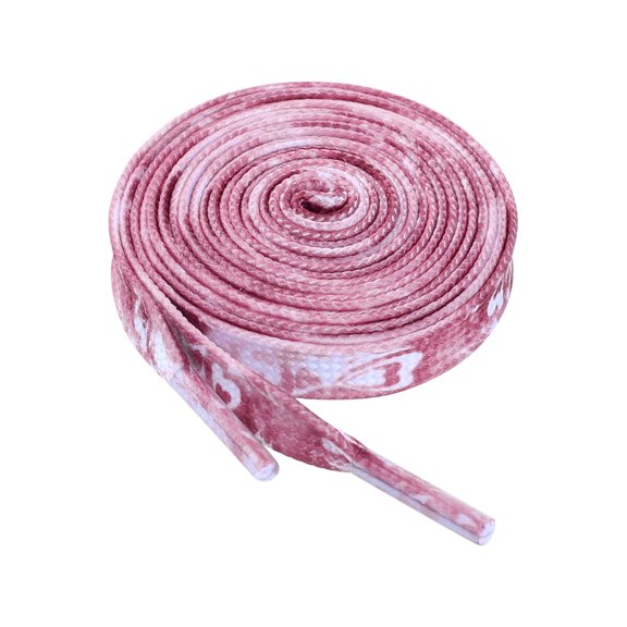 INSPIRE CHIC Unisex Heart Printed Shoelaces Cute Flat Shoe Laces Sneakers 2 Pairs Dark Pink 140cm/55.1"