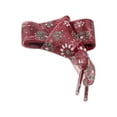 thumbnail image 1 of INSPIRE CHIC Wide Colorful Flower Print Flat Shoe Laces Mesh Shoe Strings Casual 1 Pair Burgundy 70cm/27.6", 1 of 4