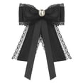 thumbnail image 1 of INSPIRE CHIC Lace Bow Tie Brooches for Women Fashion Brooch Pins Pre-Tied Shirt Neck Tie Black One Size, 1 of 4