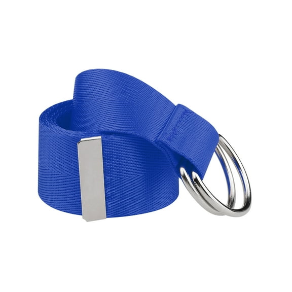 INSPIRE CHIC Ladies' Double D-Ring Buckle Belt Women Canvas Solid Color Waist Belts