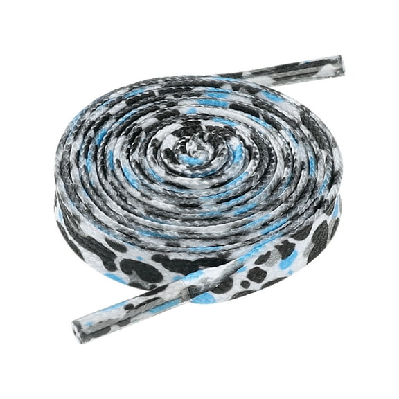 INSPIRE CHIC Leopard Print Flat Shoestrings Animal Pattern Sports Shoe Laces for Sneakers 2 Pairs Blue Black 120cm/47.2"