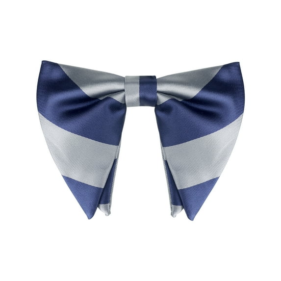 INSPIRE CHIC Men's Chunky Stripes Pre-tied Bowties Satin Adjustable Bow Ties for Formal Wedding Grey-Blue
