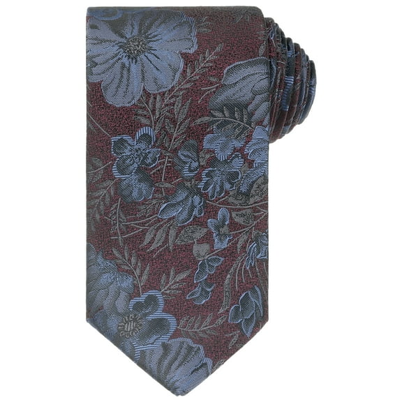 INSPIRE CHIC Men's Classic Self-Tie Flower Floral Pattern Neckties Formal Tie Wedding Elegant Dark Plum One Size