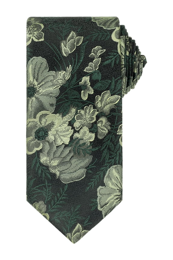 Men's Classic Self-Tie Flower Floral Pattern Neckties Formal Tie Wedding Elegant Green One Size