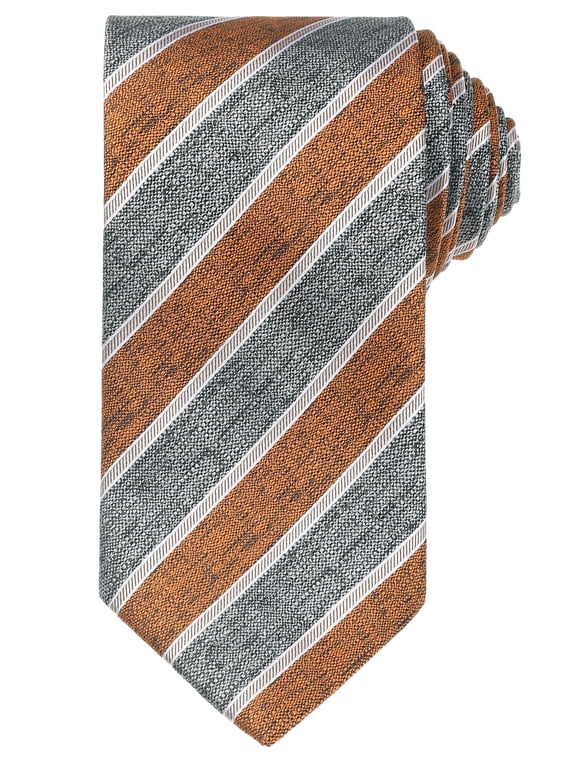 Men's Colorful Ties Business Fashion Casual Stripe Knit Tie Striped Necktie Grey Orange One Size