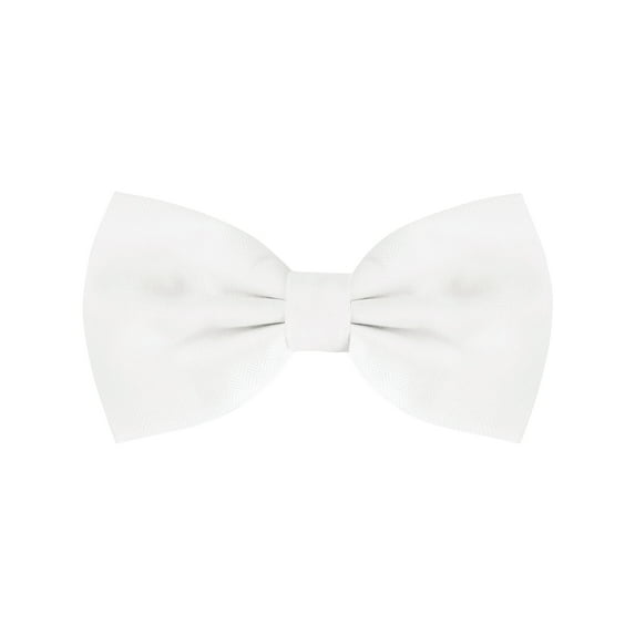 INSPIRE CHIC Men's Cotton Bowties Solid Color Textured Pre-tied Bow Ties for Family Party Medium White