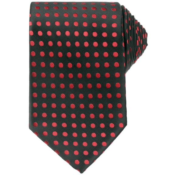 INSPIRE CHIC Men's Dots Ties Self-Tied Necktie 3.1" Width Satin Tie for Wedding Classic Black Red Dots One Size