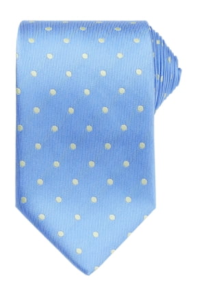 Men's Dots Ties Self-Tied Necktie 3.1" Width Satin Tie for Wedding Classic Blue One Size