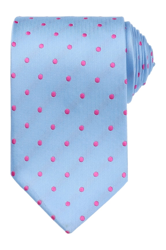 Men's Dots Ties Self-Tied Necktie 3.1" Width Satin Tie for Wedding Classic Light Blue One Size