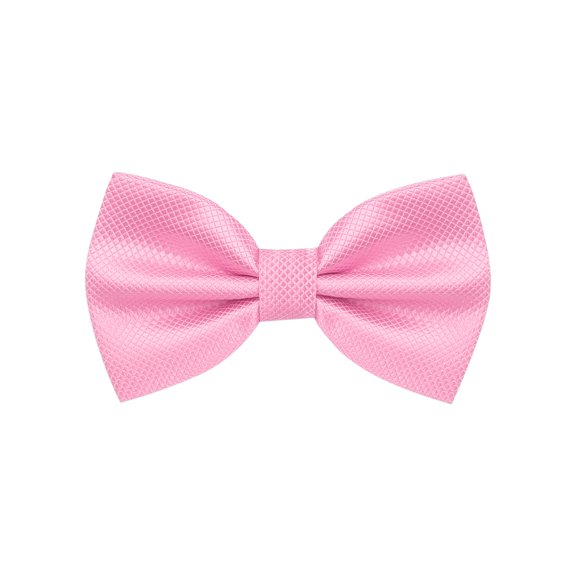 INSPIRE CHIC Men's Grids Patterned Solid Color Adjustable Pre-tied Bow Tie Pink