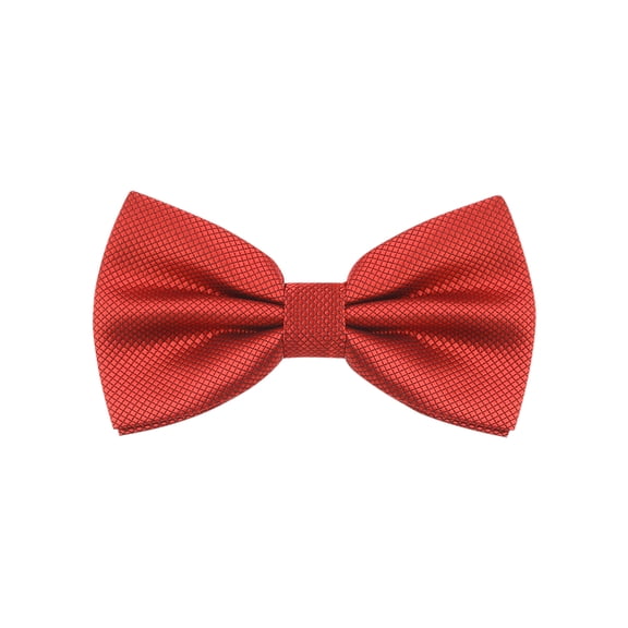 INSPIRE CHIC Men's Grids Patterned Solid Color Adjustable Pre-tied Bow Tie Red