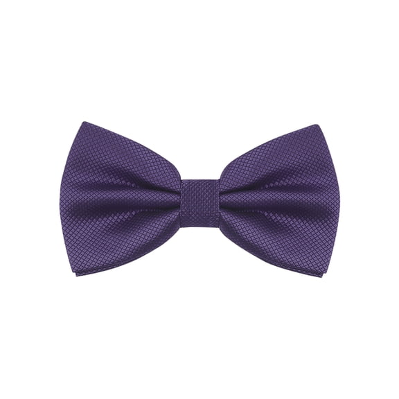INSPIRE CHIC Men's Grids Patterned Solid Color Adjustable Pre-tied Bow Tie Dark Purple