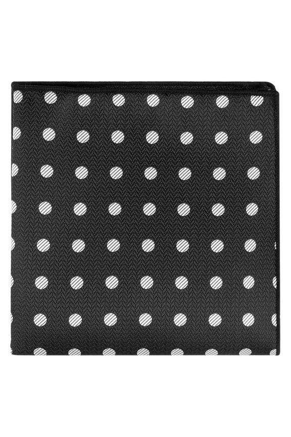Men's Handkerchiefs Patterned Woven Wedding Party Pocket Squares for Wedding Black Polka Dots One Size