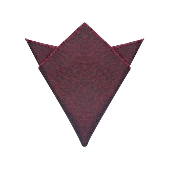 INSPIRE CHIC Men's Herringbone Textured Pocket Squares with Trim for Suits Formal Wine Red One Size