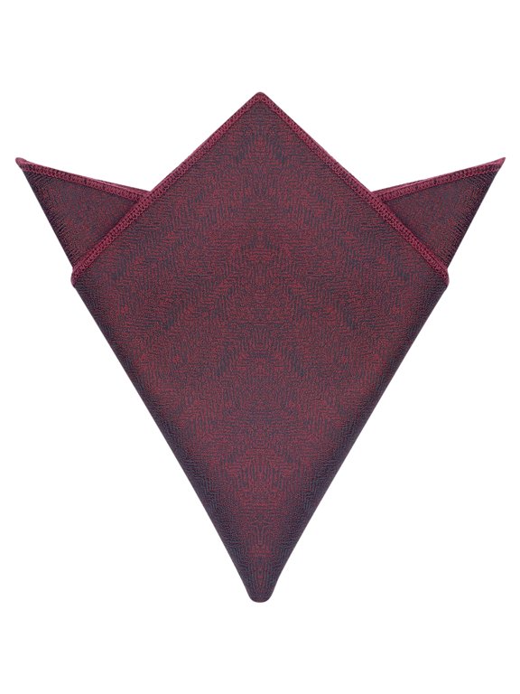 Men's Halloween Herringbone Textured Pocket Squares with Trim for Suits Formal Wine Red One Size